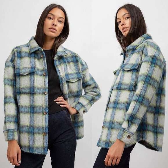 RAILS‎ x Revolve Turner Jacket in Lime Cobalt Smoke Sz S